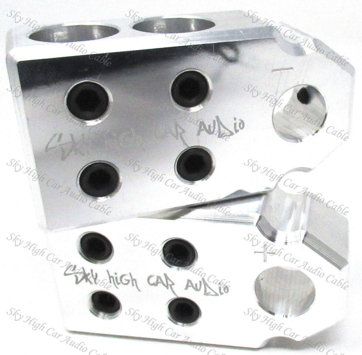 Sky High Car Audio SAE 4/0 XL 2/0 XL or 1/0 4-Input Set Screw Battery Terminal (Pair) - Sold by Audio Sellerz