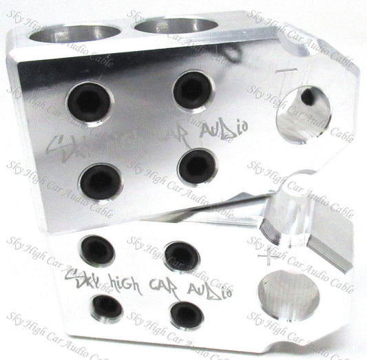 Sky High Car Audio SAE 4/0 XL 2/0 XL or 1/0 4-Input Set Screw Battery Terminal (Pair) - Sold by Audio Sellerz