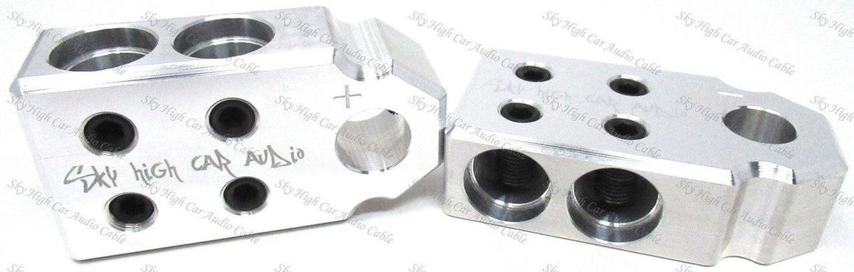 Sky High Car Audio SAE 4/0 XL 2/0 XL or 1/0 4-Input Set Screw Battery Terminal (Pair) - Sold by Audio Sellerz