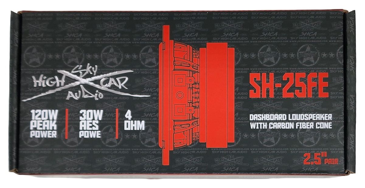 Sky High Car Audio SH-25FE 2.5" Loudspeaker with Carbon Fiber Cone (Pair - Sold by Audio Sellerz