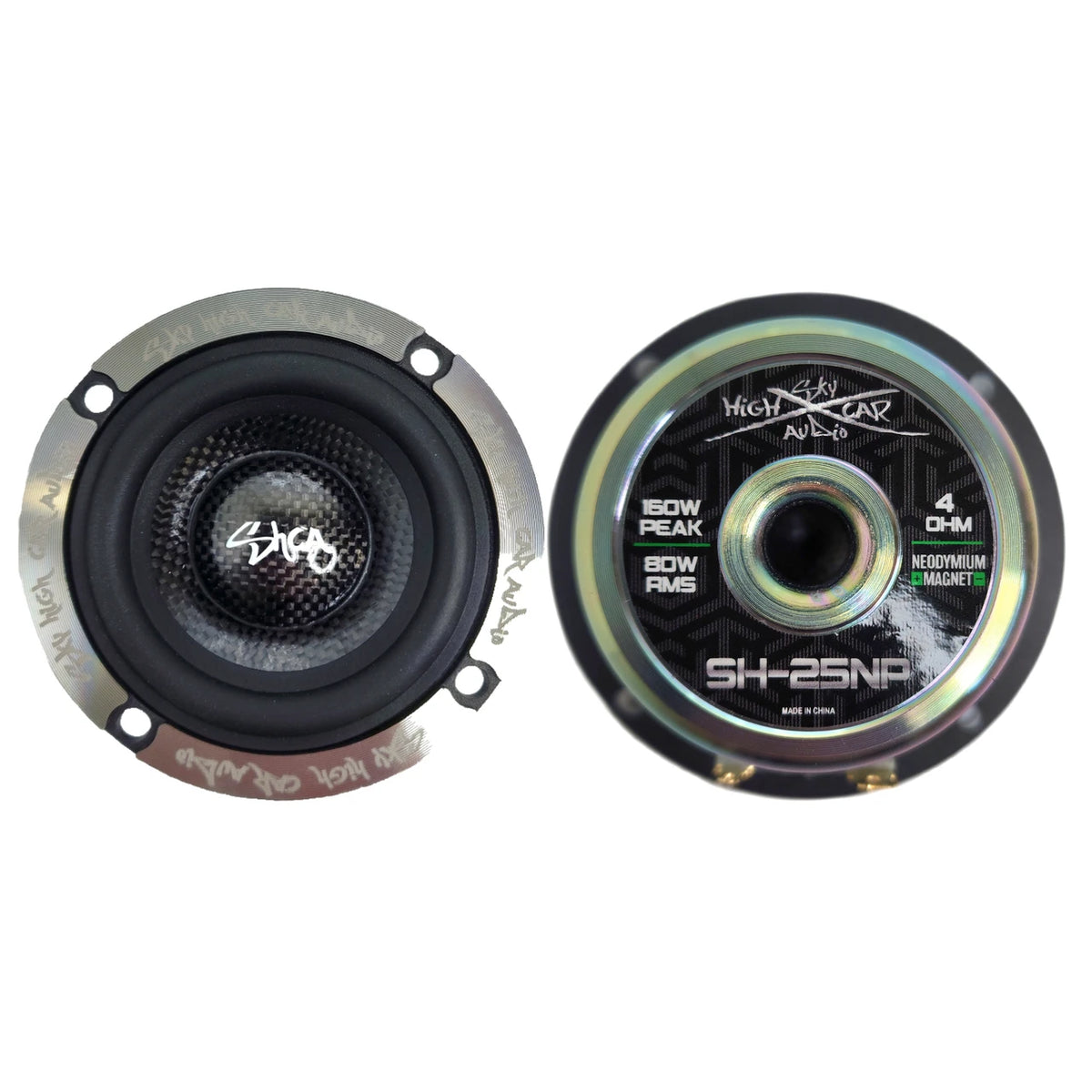 Sky High Car Audio SH-25NP 2.5" Neo Midrange Speaker Pair – 80W RMS, 4 Ohm - Sold by Audio Sellerz