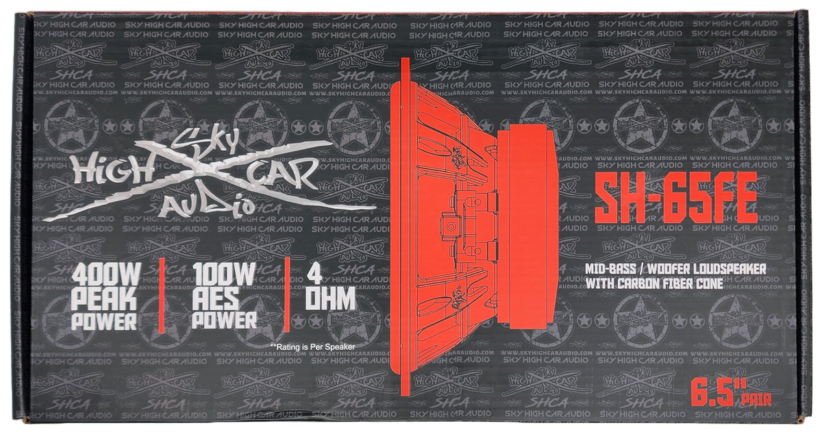 Sky High Car Audio SH-65FE 6.5" Mid Woofer Pair w/ Carbon Fiber Cone - Sold by Audio Sellerz