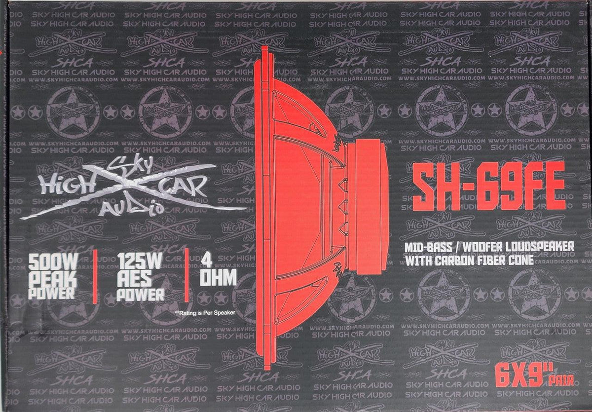 Sky High Car Audio SH-69FE 6x9" Mid Woofer Pair w/ Carbon Fiber Cone - Sold by Audio Sellerz