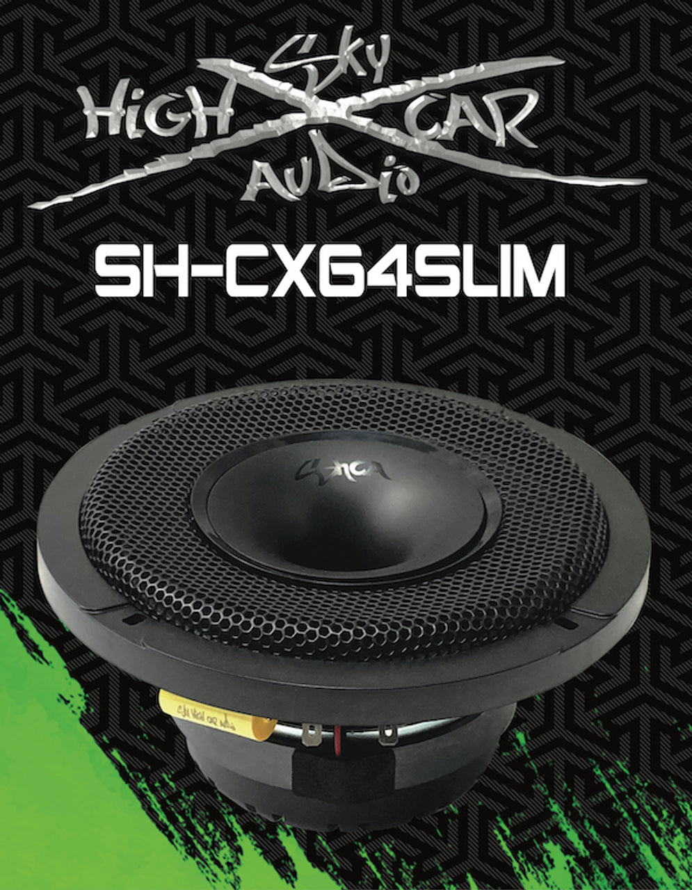 Sky High Car Audio SH-CX64SLIM 6.5” Slim Coaxial Speaker with Compression Driver Horn – Single - Sold by Audio Sellerz