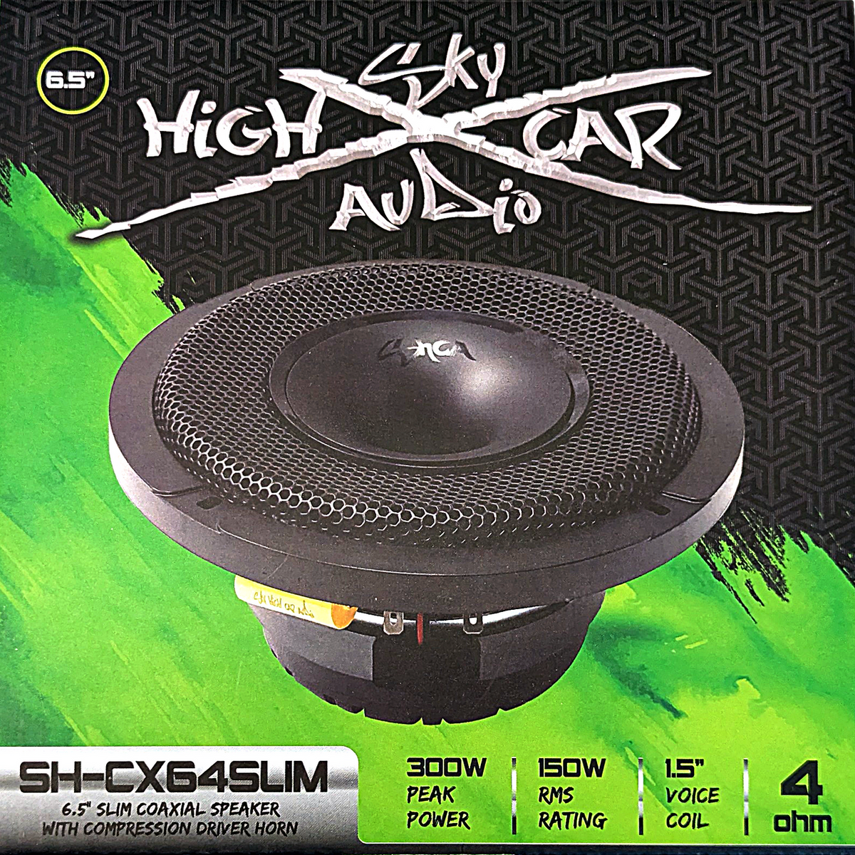 Sky High Car Audio SH-CX64SLIM 6.5” Slim Coaxial Speaker with Compression Driver Horn – Single - Sold by Audio Sellerz