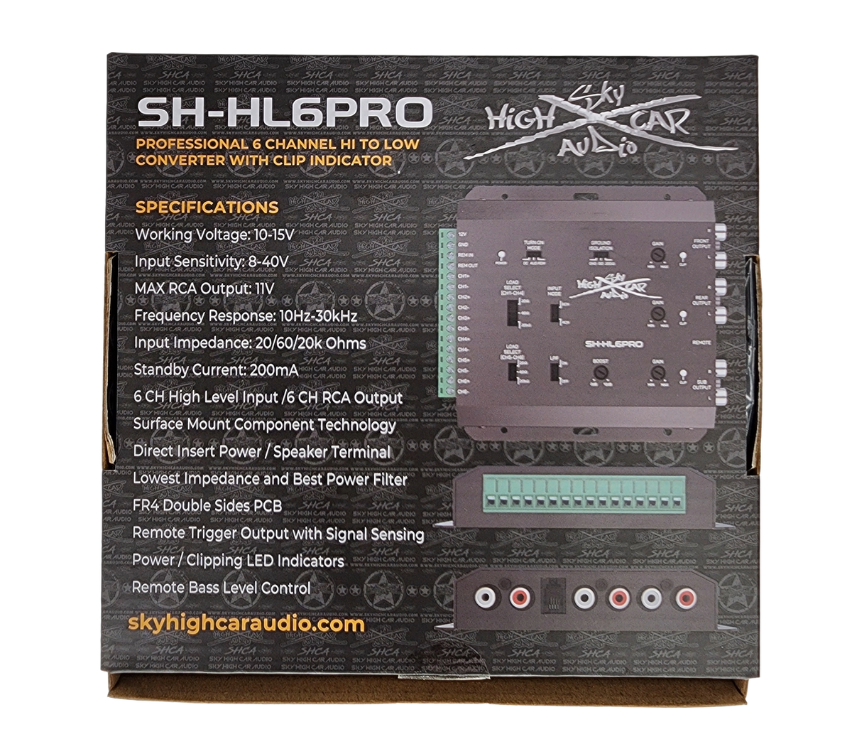 Sky High Car Audio SH-HL6PRO 6-Channel Hi to Low Converter with Remote Bass Control - Sold by Audio Sellerz