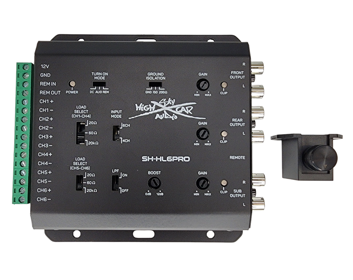 Sky High Car Audio SH-HL6PRO 6-Channel Hi to Low Converter with Remote Bass Control - Sold by Audio Sellerz