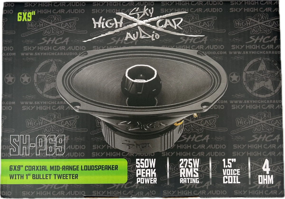 Sky High Car Audio SH-P69 6x9" Coaxial Mid-Range Loudspeaker with 1" Bullet Tweeter - Sold by Audio Sellerz
