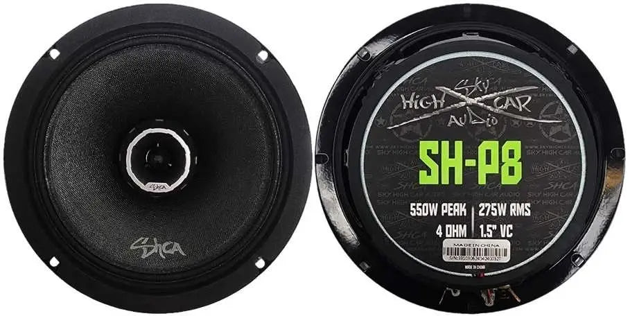 Sky High Car Audio SH-P8 8" Coaxial Mid-Range Loudspeaker with 1" Bullet Tweeter - Sold by Audio Sellerz