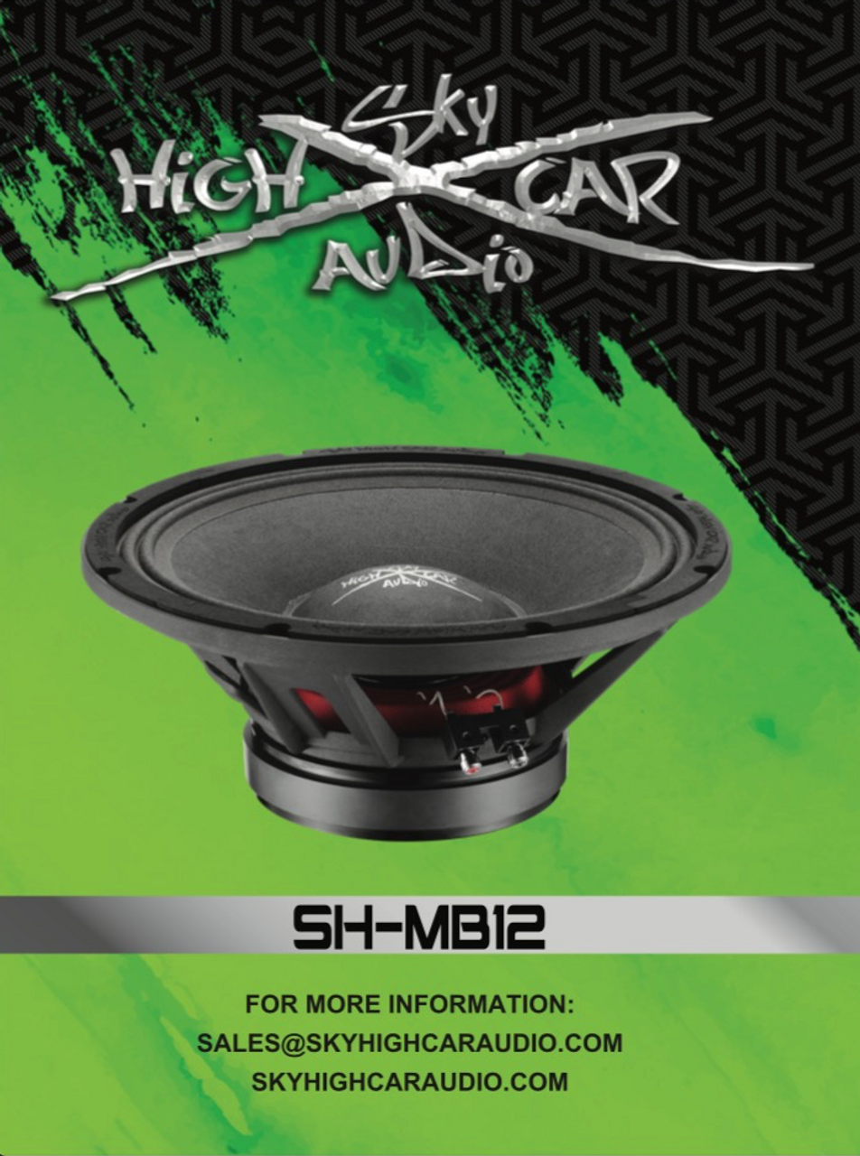 Sky High Car Audio SHCA Pro Audio MB12 – 12" Midbass Loudspeaker 1000 Watts 8 Ohm (Single) - Sold by Audio Sellerz