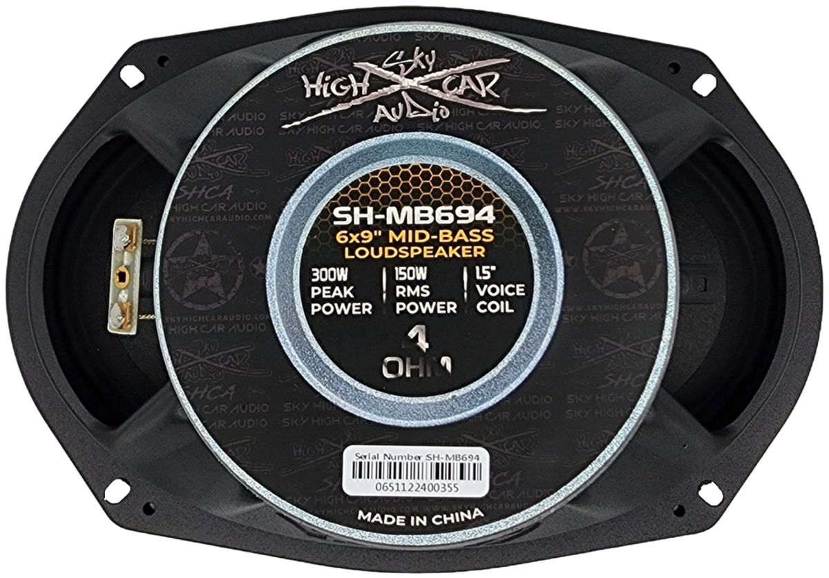 Sky High Car Audio SHCA Pro Audio MB694 – 6x9” Mid-Bass Loudspeaker with 1.5” Voice Coil (Single) - Sold by Audio Sellerz