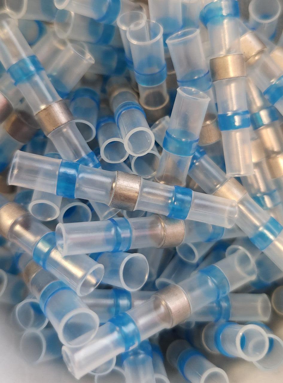 Sky High Car Audio Solder Seal Wire Connectors – Blue 14–16 AWG (120 Pieces) - Sold by Audio Sellerz