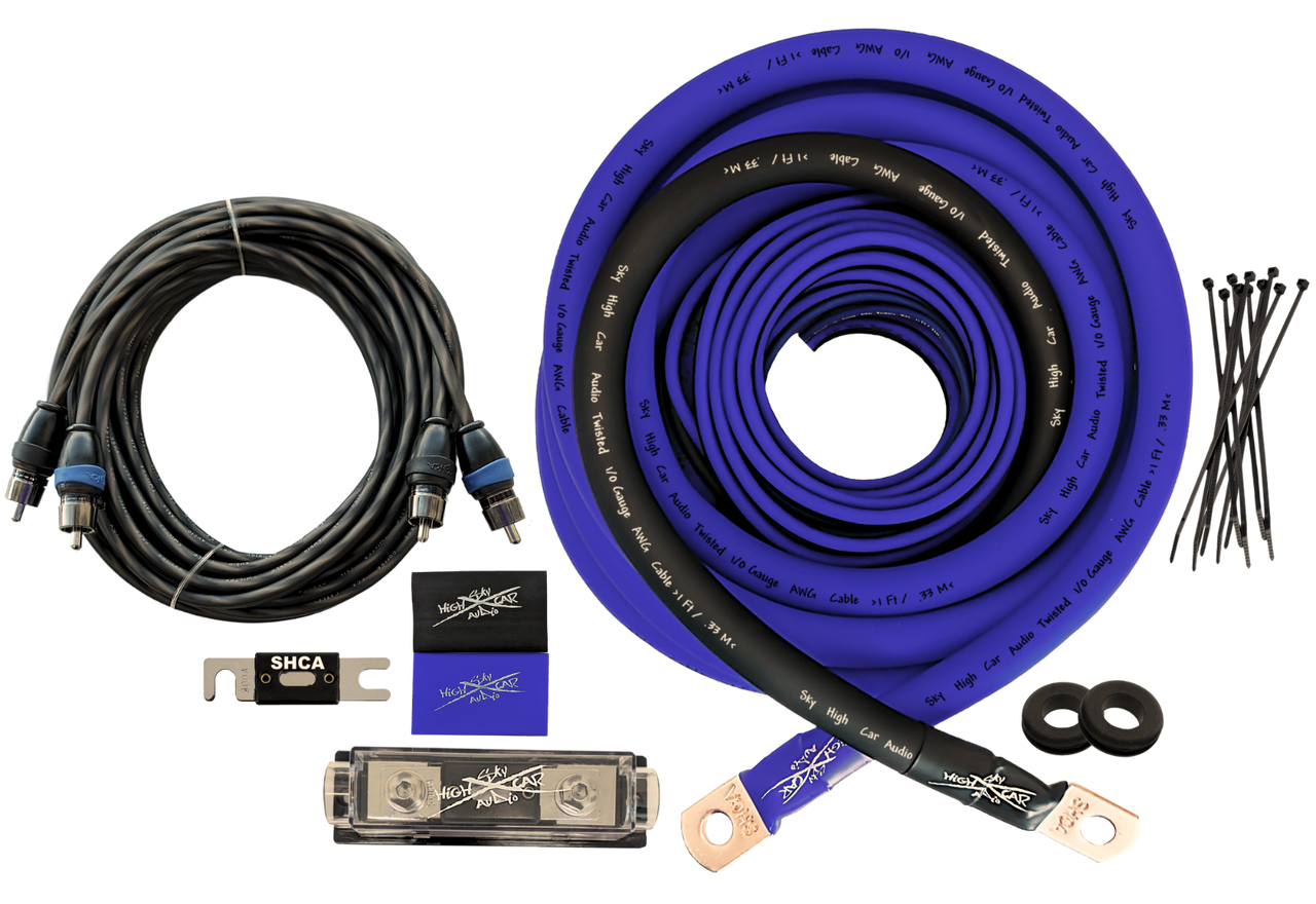 Sky High Car Audio 1/0 CCA Amp Kit.