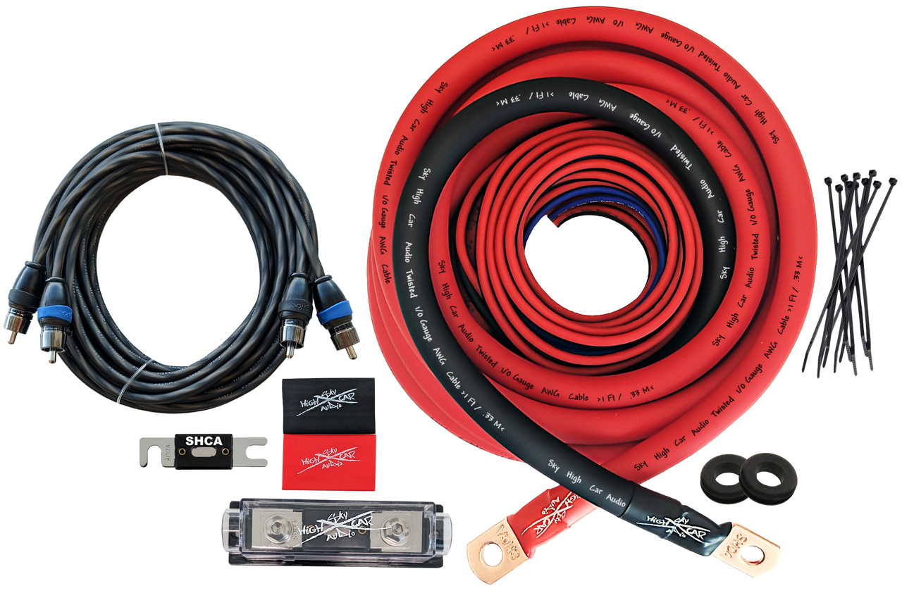 Sky High Car Audio 1/0 CCA Amp Kit.