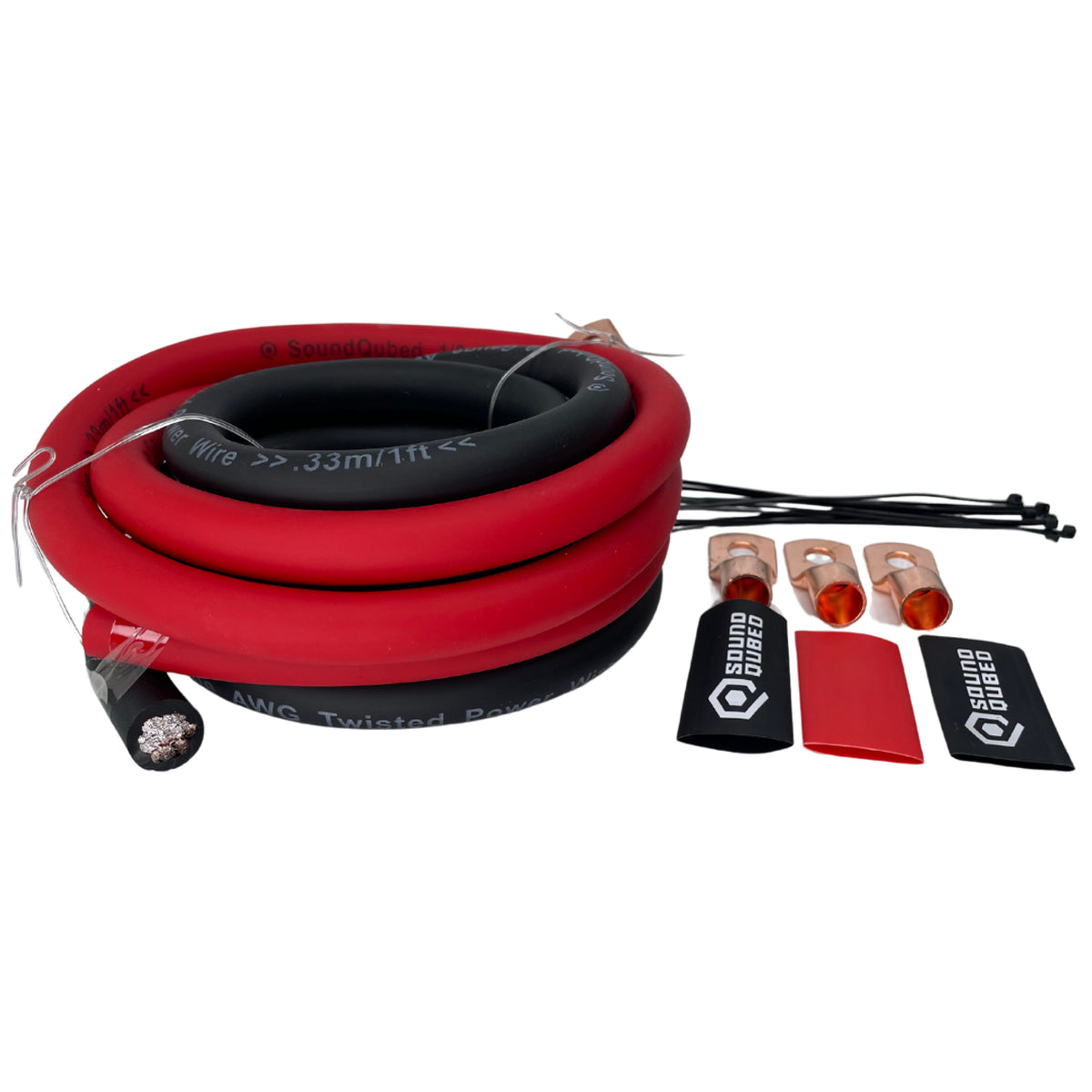 SoundQubed 1/0 Gauge Big 3 Upgrade Kit – CCA wire - Sold by Audio Sellerz