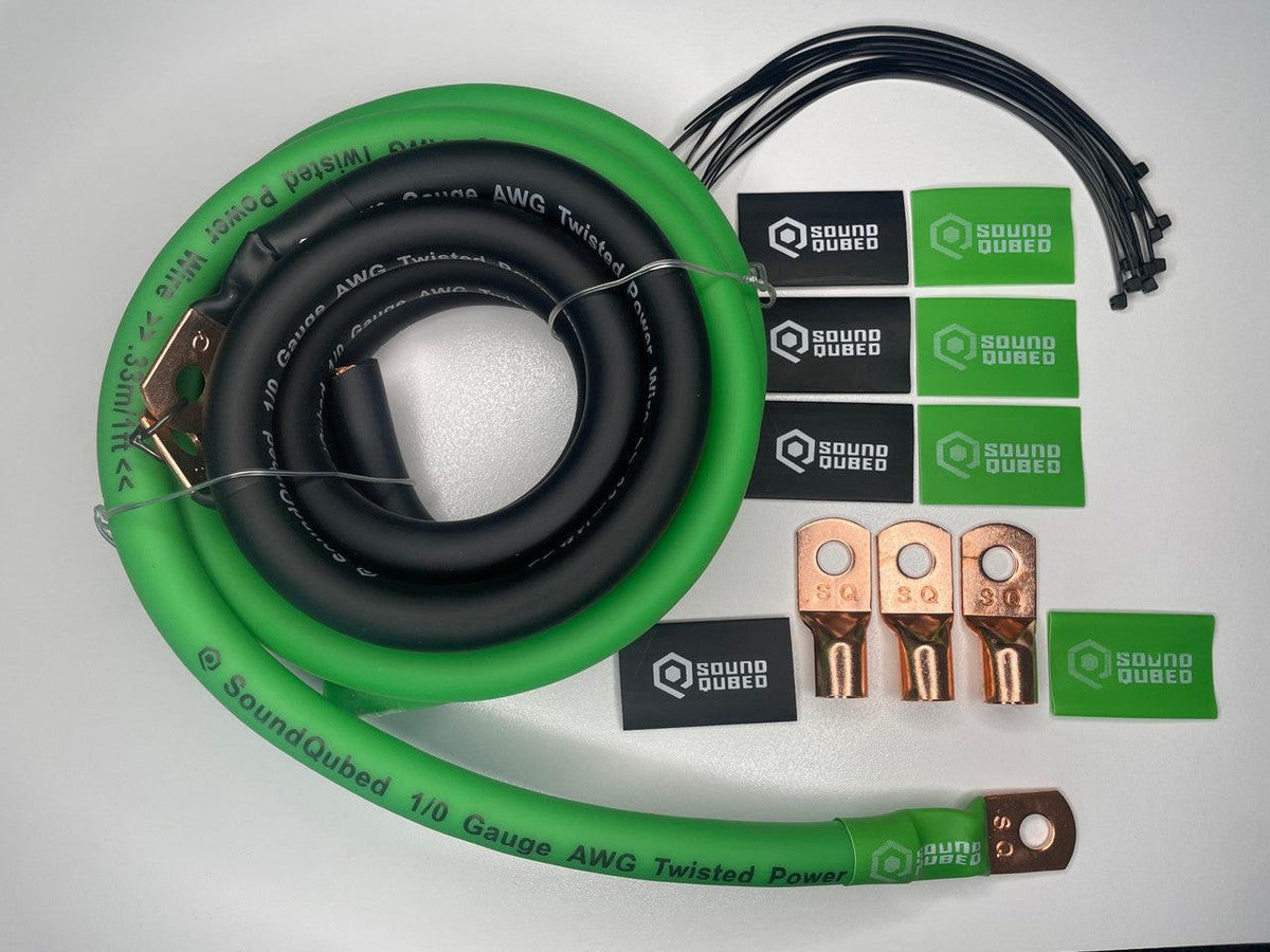 SoundQubed 1/0 Gauge Big 3 Upgrade Kit – CCA wire - Sold by Audio Sellerz
