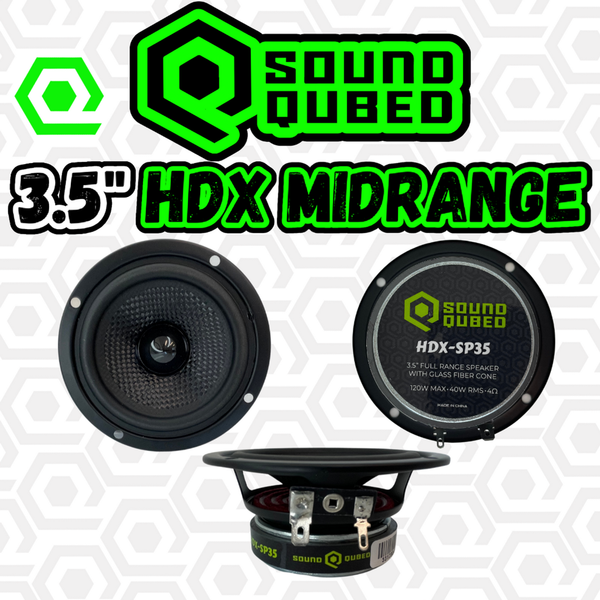 SoundQubed HDX Series 3.5" Midrange Speakers Pair - Sold by Audio Sellerz