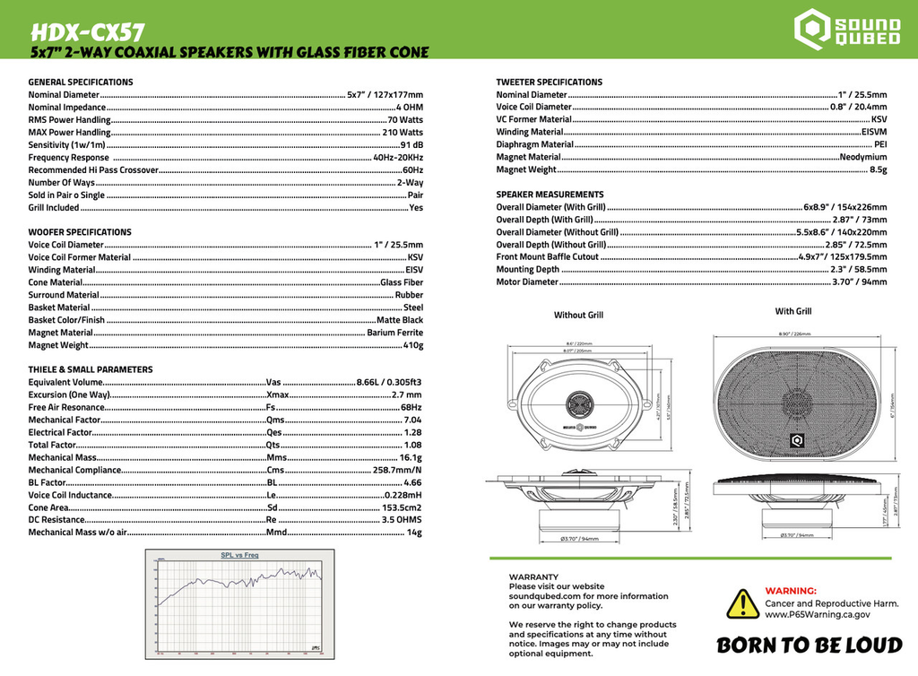 SoundQubed HDX Series 5x7" Coaxial 2-Way Speakers Pair - Sold by Audio Sellerz