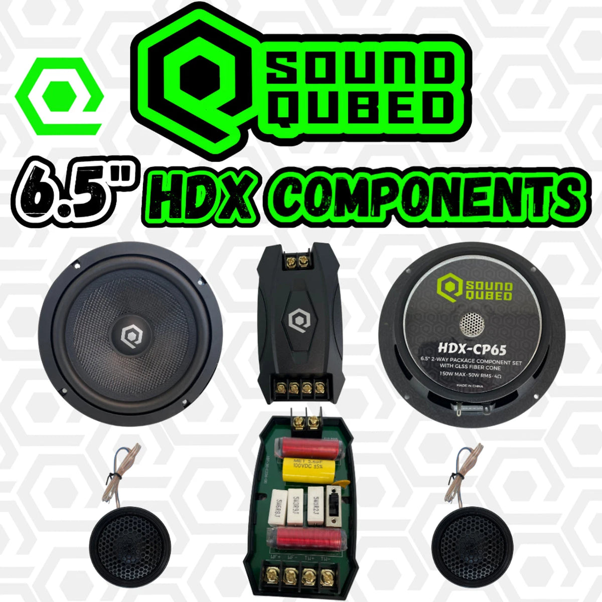 SoundQubed HDX Series 6.5" Component Speaker Set Pair - Sold by Audio Sellerz