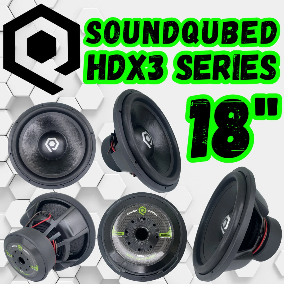 SoundQubed HDX3 18" Competition Subwoofer 1500W RMS D1 or D2 - Sold by Audio Sellerz