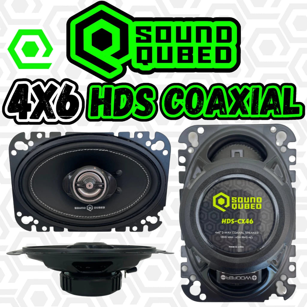 Soundqubed HDS Series 4x6" Coaxial 2-way Speakers - Sold by Audio Sellerz