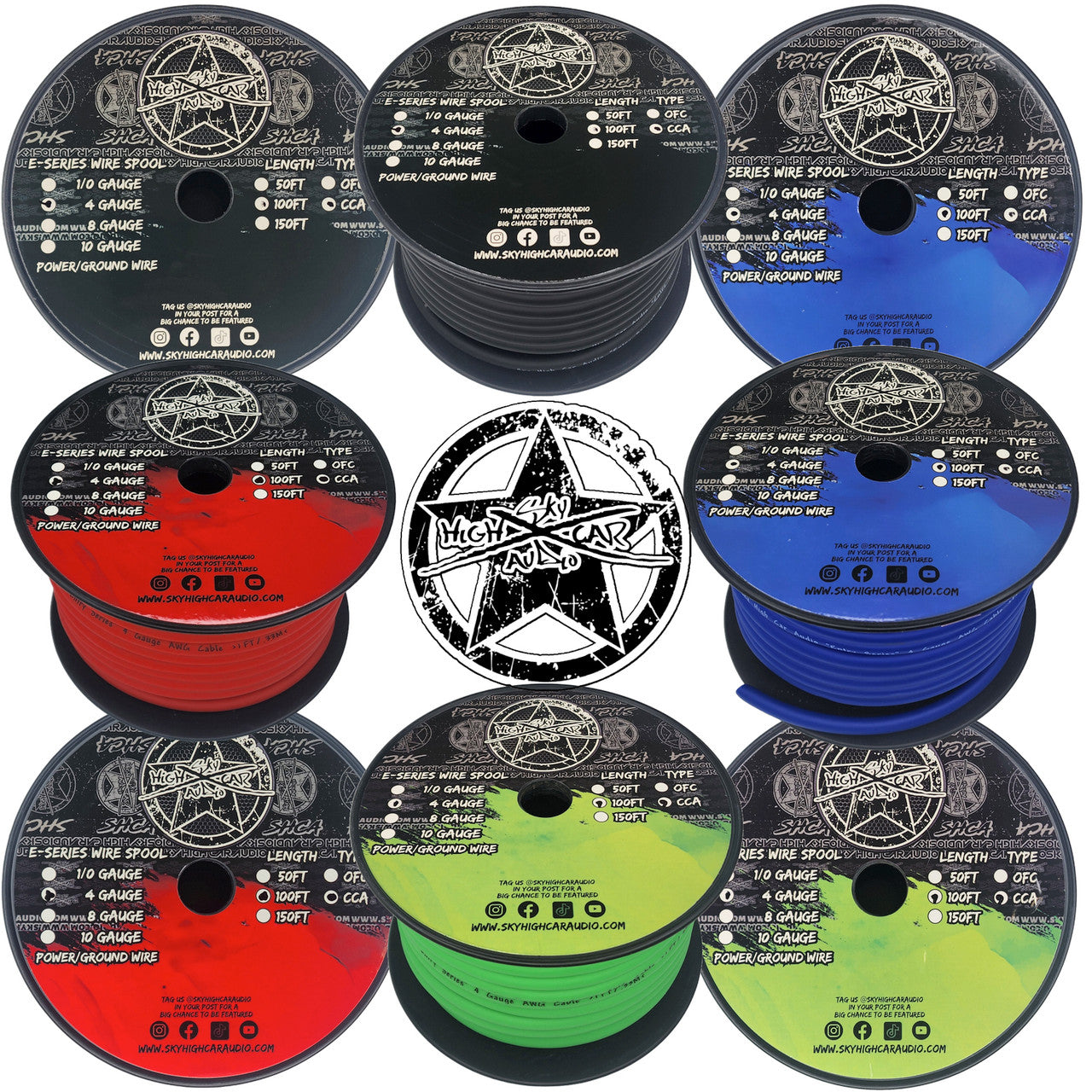 Sky High Car Audio E-Series CCA 4 Gauge - 100ft Spool
