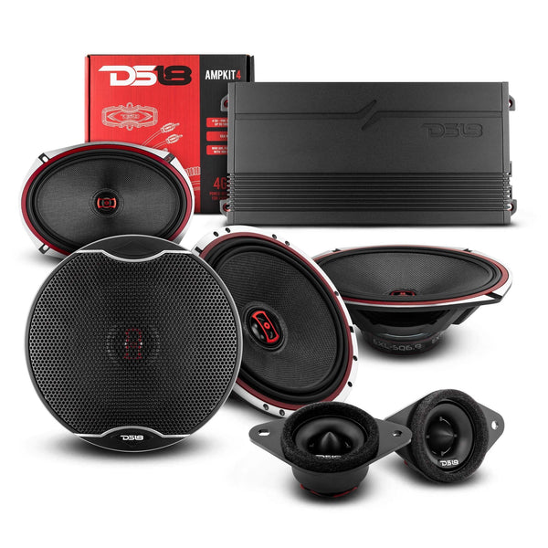 DS18 2005-2021 Toyota Tacoma Double and Access Cab Front and Back Doors Speakers Best Upgrade/Replacement Package 1800 Watts.