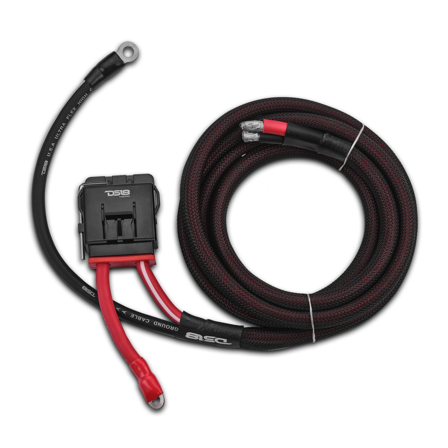 UTV 4-Gauge Power Harness Kit – 8ft Power & Ground Cables with Water-Resistant Fuse Holder for 2-Door UTVs.