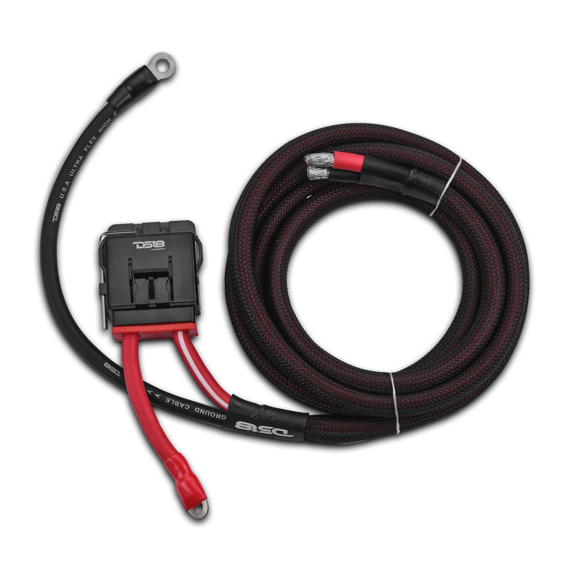 UTV 4-Gauge Power Harness Kit – 8ft Power & Ground Cables with Water-Resistant Fuse Holder for 2-Door UTVs.