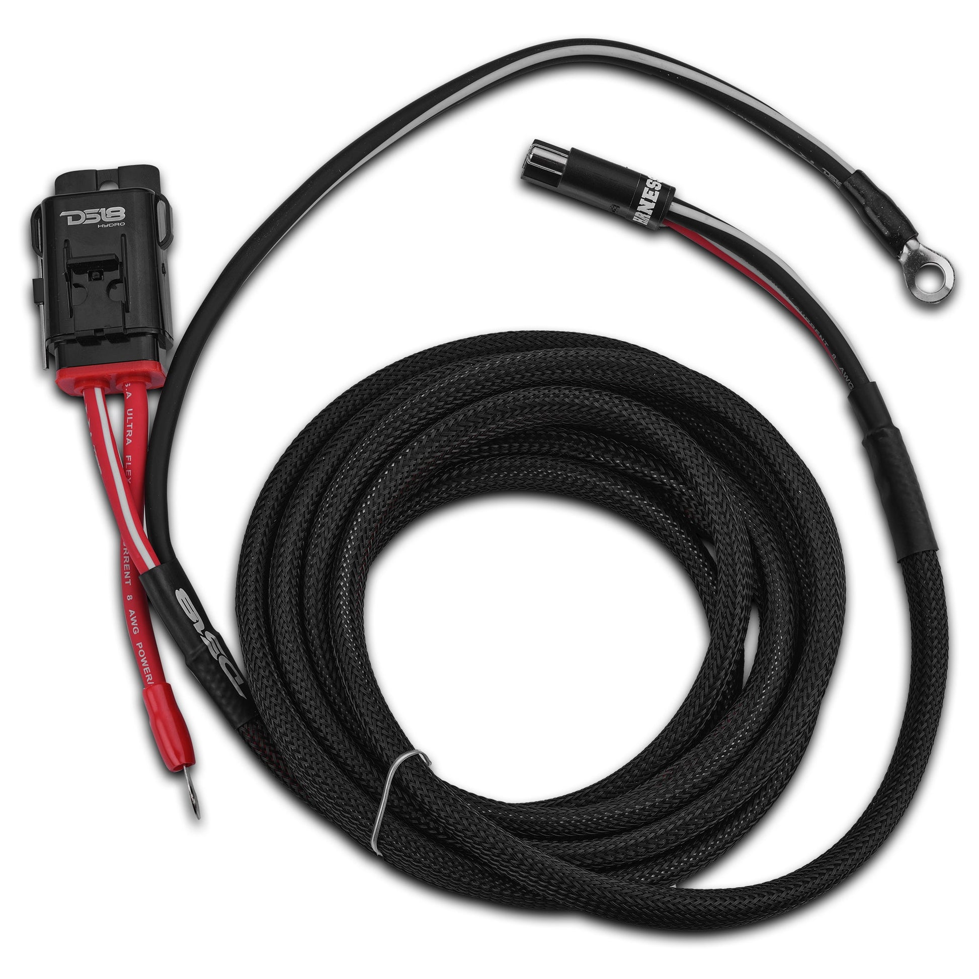 UTV 8-Gauge Power Harness Kit – 12ft Power & Ground Cables with Water-Resistant Fuse Holder for 4-Door UTVs.