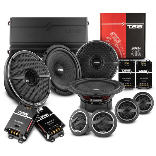 DS18 2006-2020 Honda Civic Front and Back Doors Sedan Speakers Better Upgrade/Replacement Package 1600 Watts.