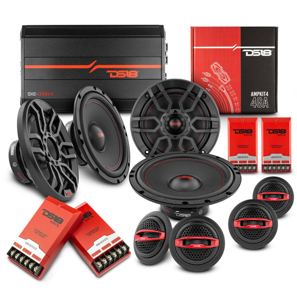 DS18 2006-2020 Honda Civic Front and Back Doors Sedan Speaker Good Upgrade/Replacement Package 900 Watts.