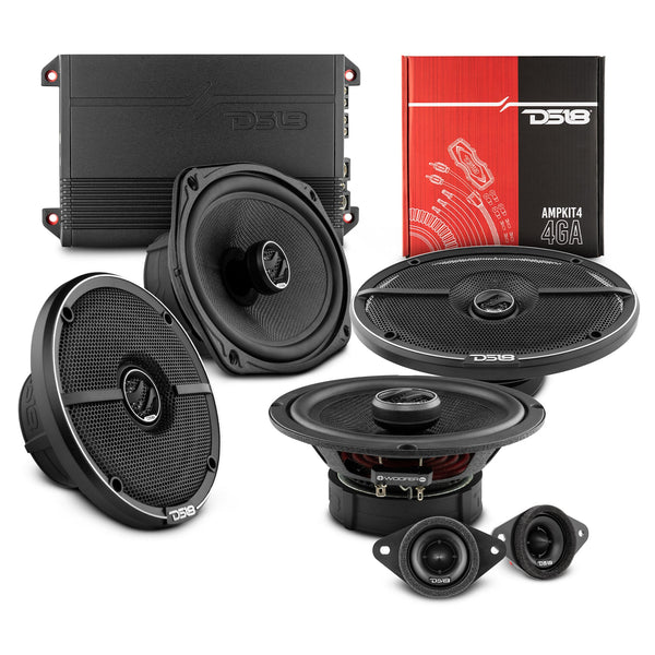 DS18 2008-2019 Toyota Highlander Front and Back Doors Speaker Better Upgrade Package 1600 Watts.