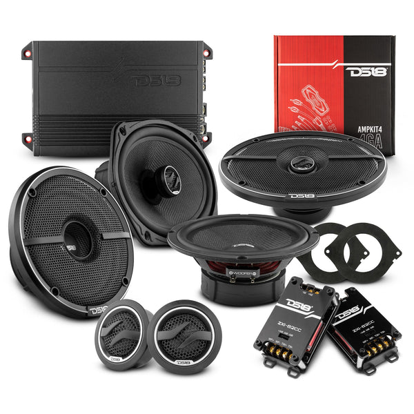 DS18 2012-2021 RAM 3500 Crew and Quad Cab Front and Back Doors Speakers Better Upgrade/Replacement Package 1600 Watts.