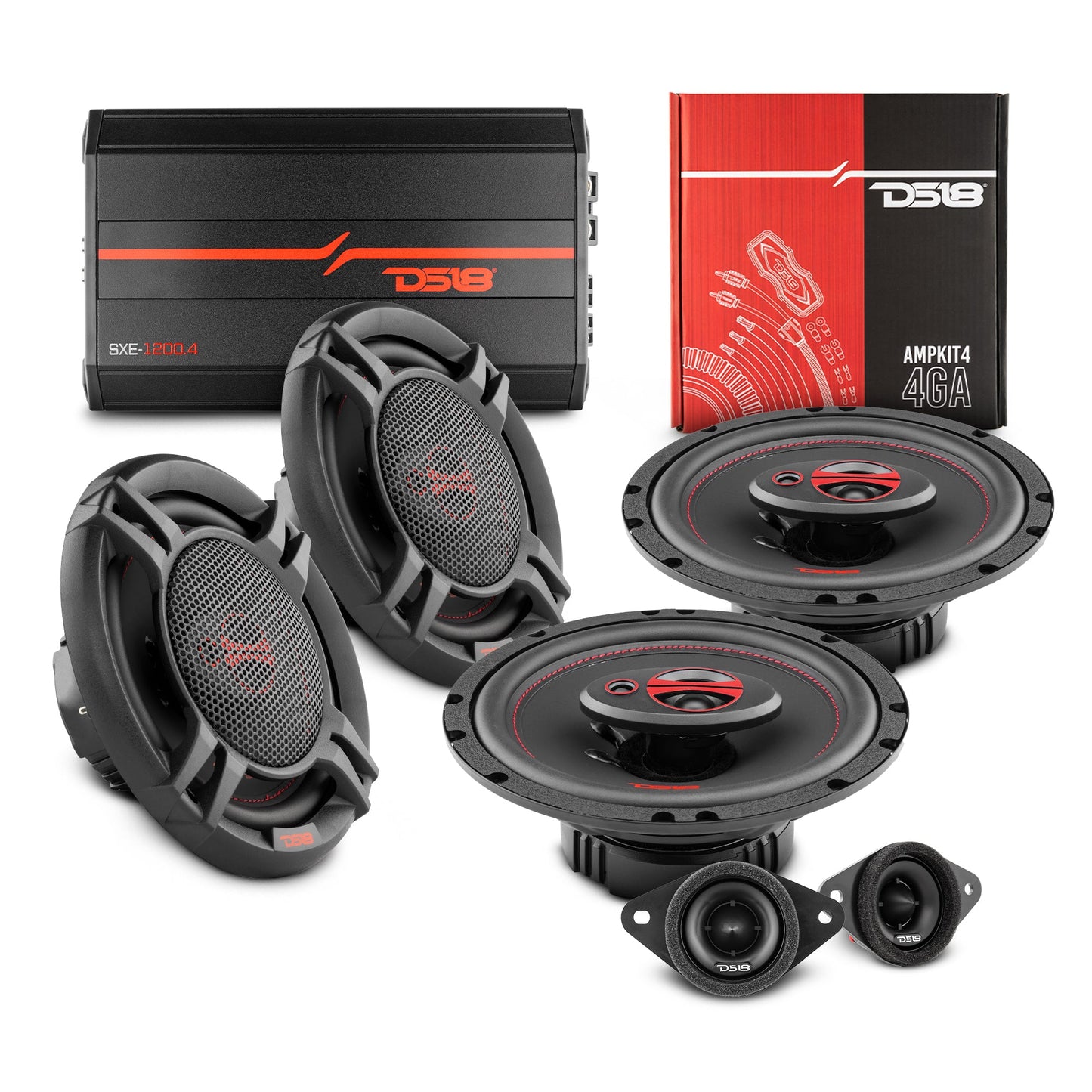 DS18 2014-2018 Toyota RAV4 Front and Back Doors Speakers Better Upgrade/Replacement Package 900 Watts