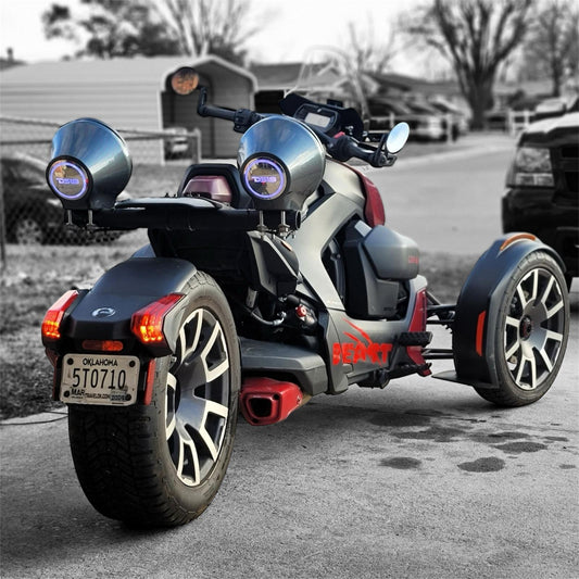 8” Universal Flat Mount Kick Panel Speaker Pod – Jet Skis, Jeeps, Motorcycles – RGB LED Lights.