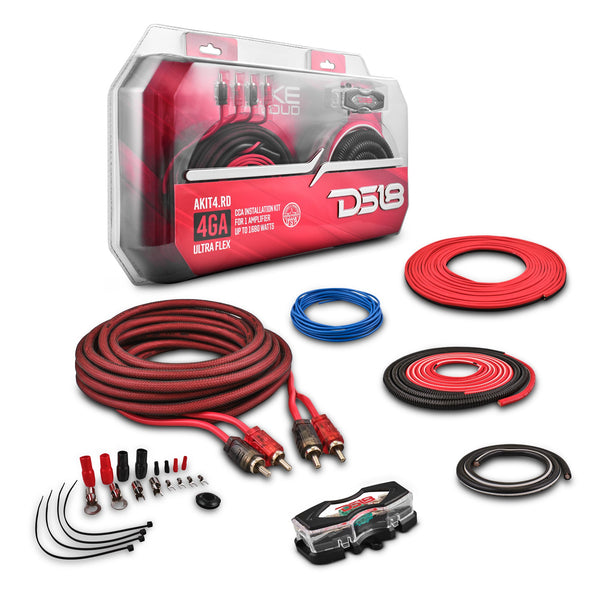 4-GA Amplifier Installation Wiring Kit - Red.