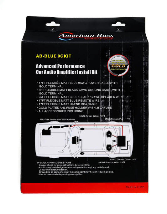 American Bass 0 Gauge Amp Kit (CCA) - Audio Sellerz