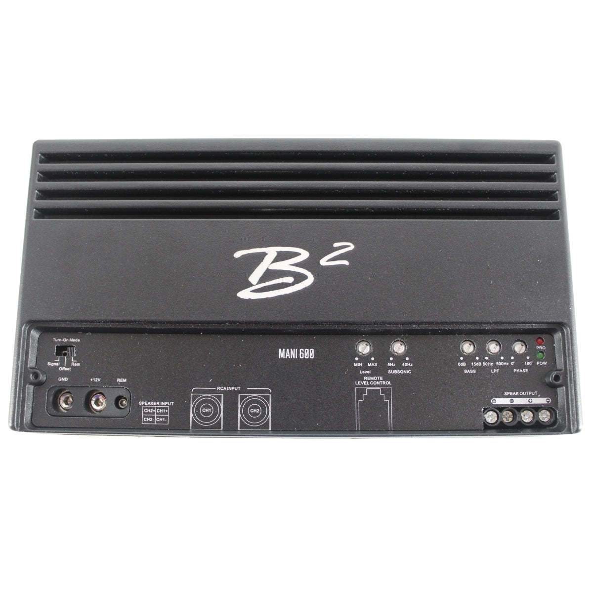 B2 Audio MANI 600 Watt 1-Ohm Car Audio Class-D Compact Mono Bass Amplifier