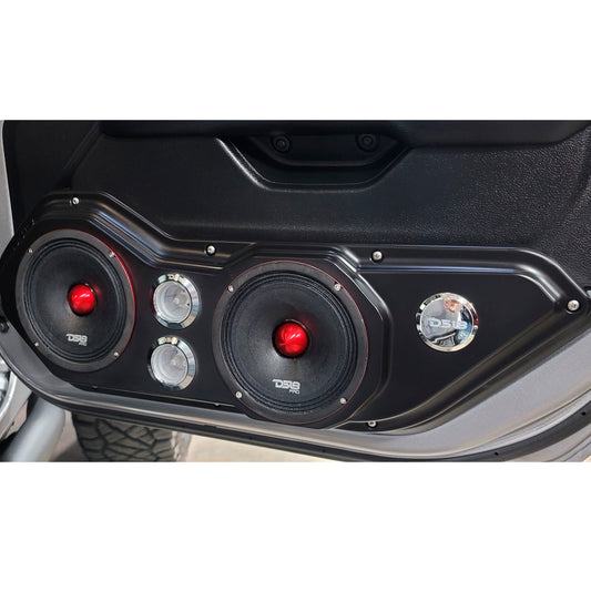 DS18 JL-FD-LR JL/JLU/JT(GLADIATOR) Front Door Panel 2 x 6.5" Speakers + 2 x 1" Tweeters with Custom Bar Handle.