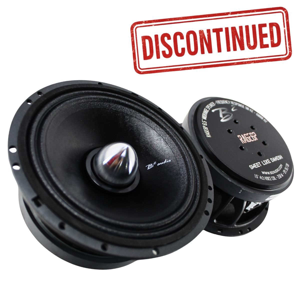 B2 Audio RAGE Series 6.5" 4-Ohm 120W RMS Mid-Range Speakers UV-Coated Cone, Sold in Pairs RAGE6P.