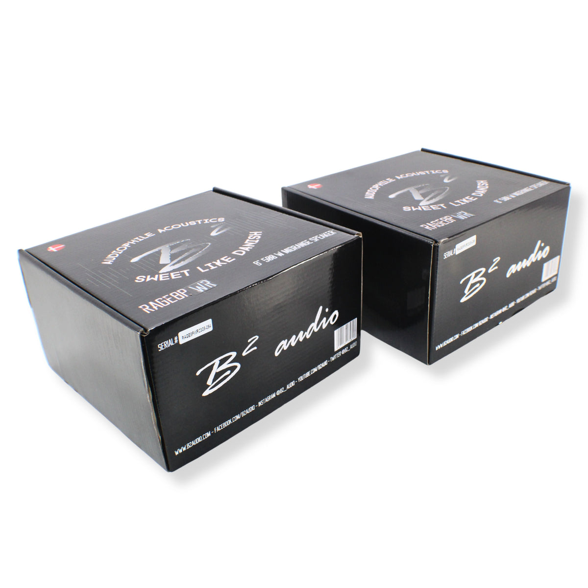 B2 Audio RAGE Series 8" 4-Ohm 250 Watt RMS Mid-Range Speakers UV/Water Resistant Cone, Sold in Pairs RAGE8PWR