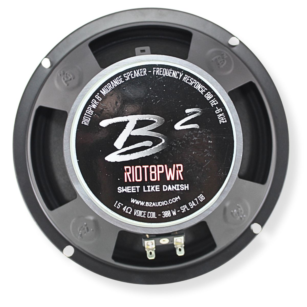 B2 Audio RIOT Series 8" 4-Ohm 150W RMS Mid-Range Speakers UV/Water Resistant Cone, Sold in Pairs RIOT8PWR