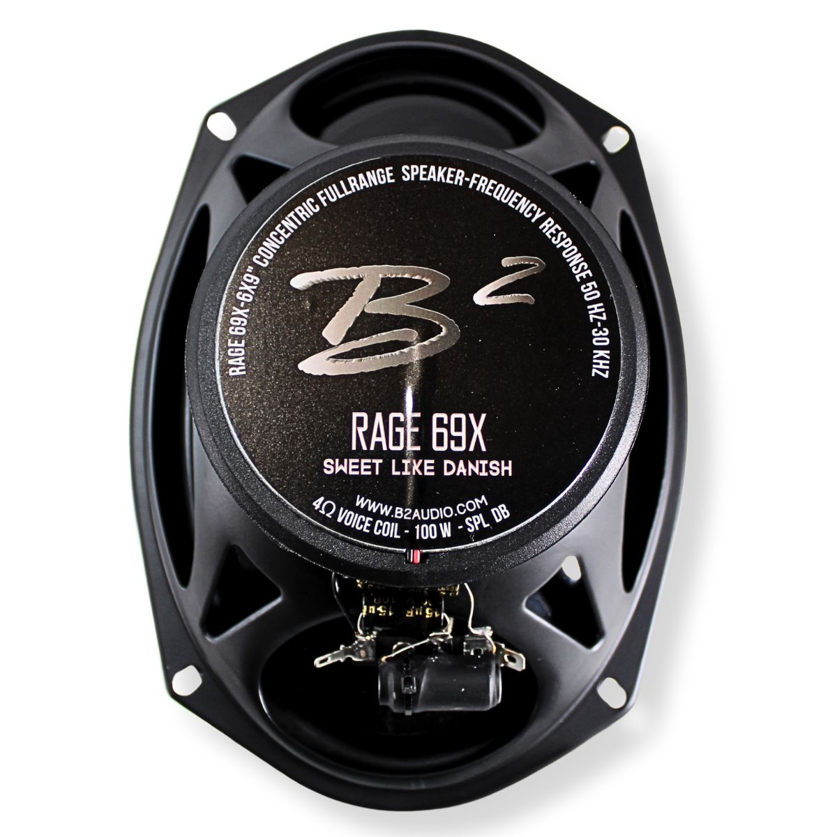 B2 Audio RAGE Series Pair of 6x9" 4-Ohm 100 Watt RMS Coaxial Mid To High End Speakers RAGE69X