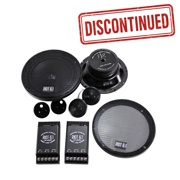 B2 Audio RIOT Series  6.5" 100 Watt RMS 4-Ohm Component Set With 1" Wide Band Tweeter & Crossover RIOT61.