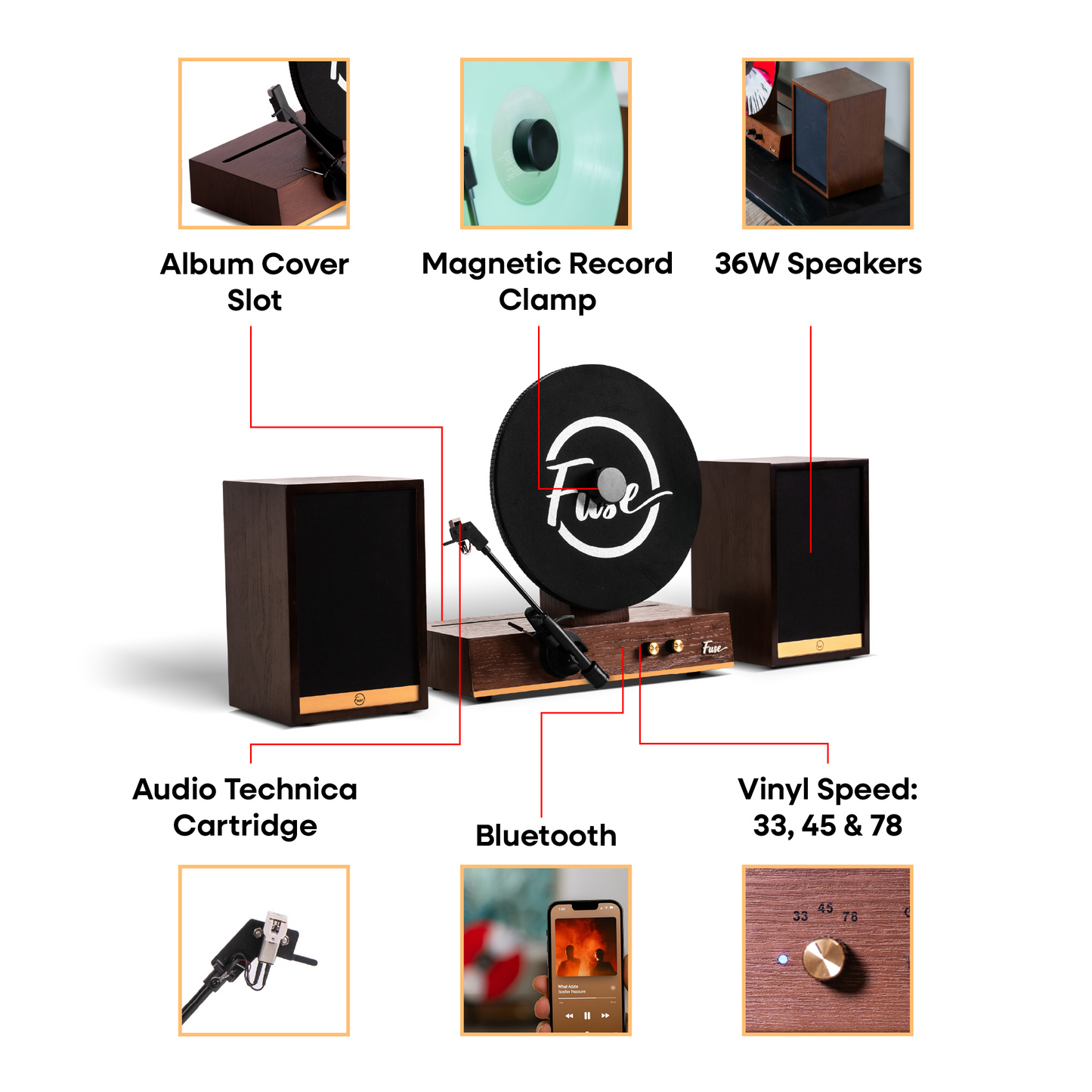 Fuse Audio GLD Vertical Vinyl Record Player - product image 4 - Audio Sellerz