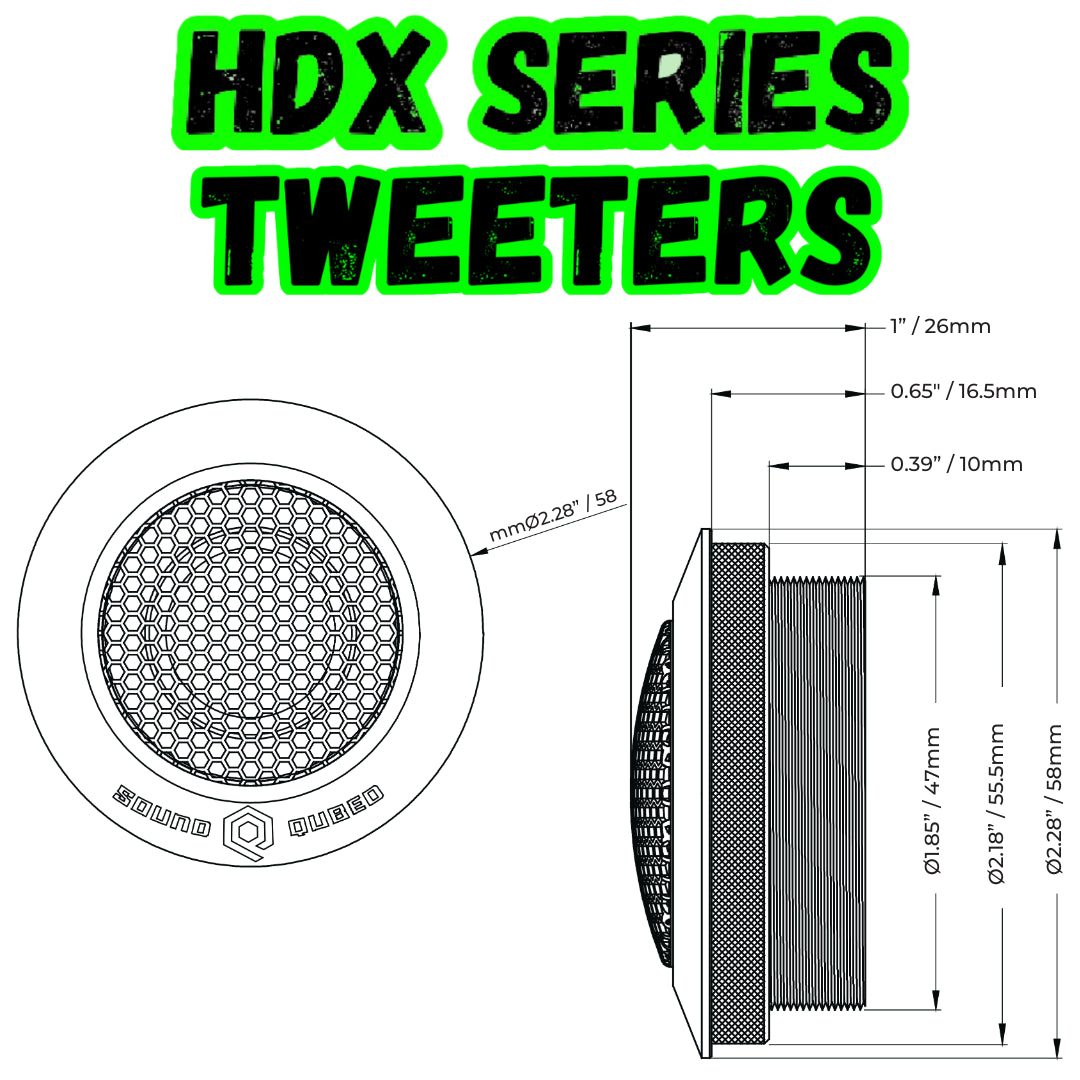 Soundqubed HDX Series Tweeter 2.25" (Pair) - Audio Sellerz