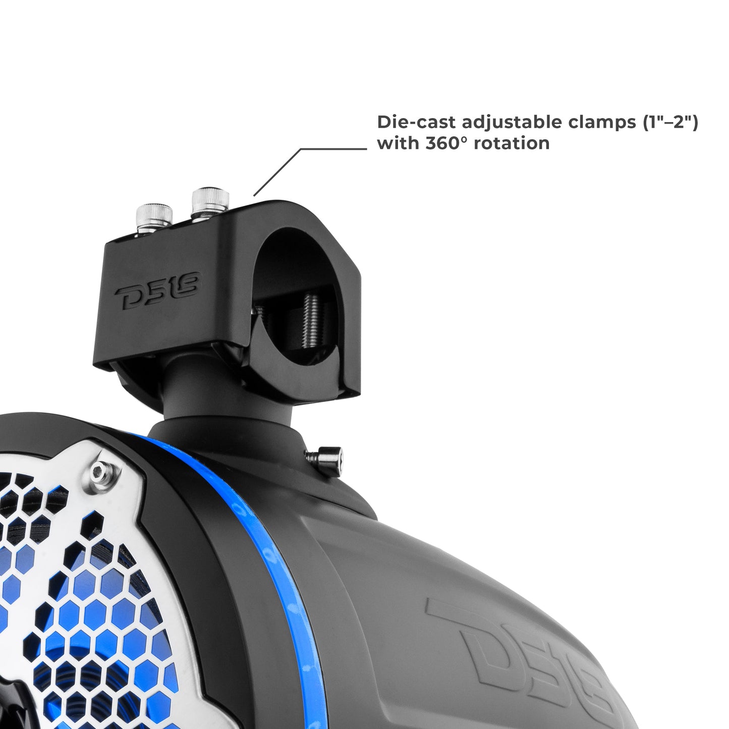 NXL 6.5" Neodymium Marine and Powersports Towers with Built-in Passive Radiator, 1" Driver and LED RGB Lights 150 Watts Rms.