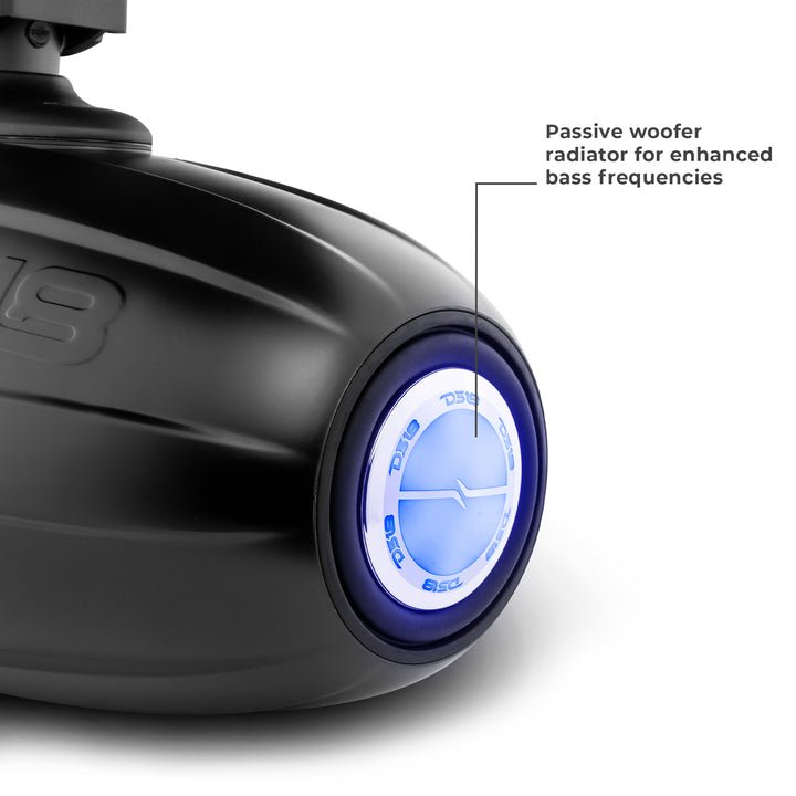 NXL 6.5" Neodymium Marine and Powersports Towers with Built-in Passive Radiator, 1" Driver and LED RGB Lights 150 Watts Rms.