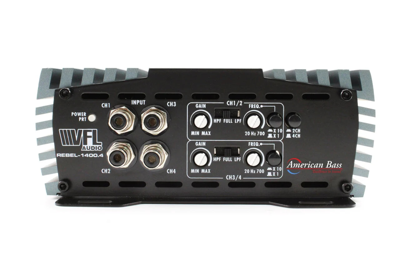 American Bass VFL REBEL 1400.4 4 Channel Amplifier – 1420W Max Class D - Audio Sellerz